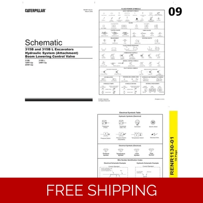 09 CATERPILLAR 315B, 315BL EXCAVATOR HYDRAULIC SCHEMATIC 09 CATERPILLAR 315B, 315BL EXCAVATOR HYDRAULIC SCHEMATIC